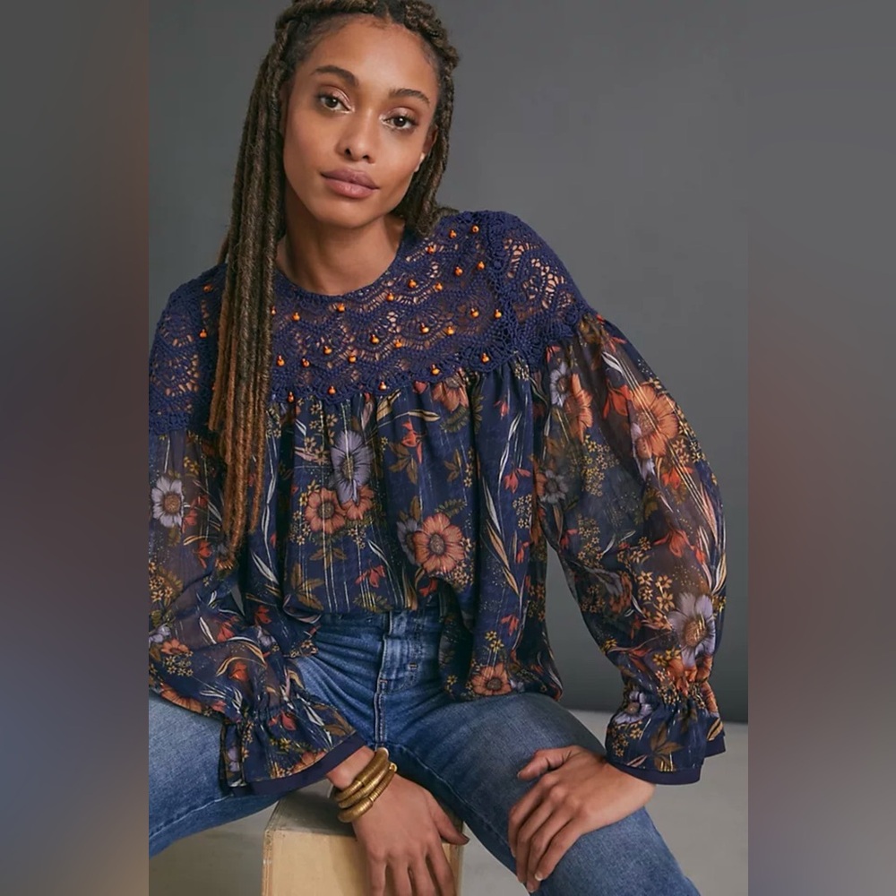 Anthropologie Cristy Crochet Blouse